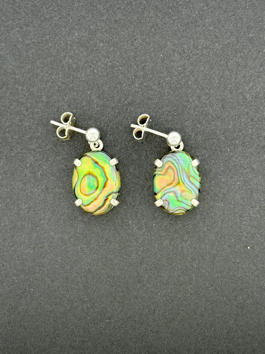Abalone Earrings, Ball-and-post