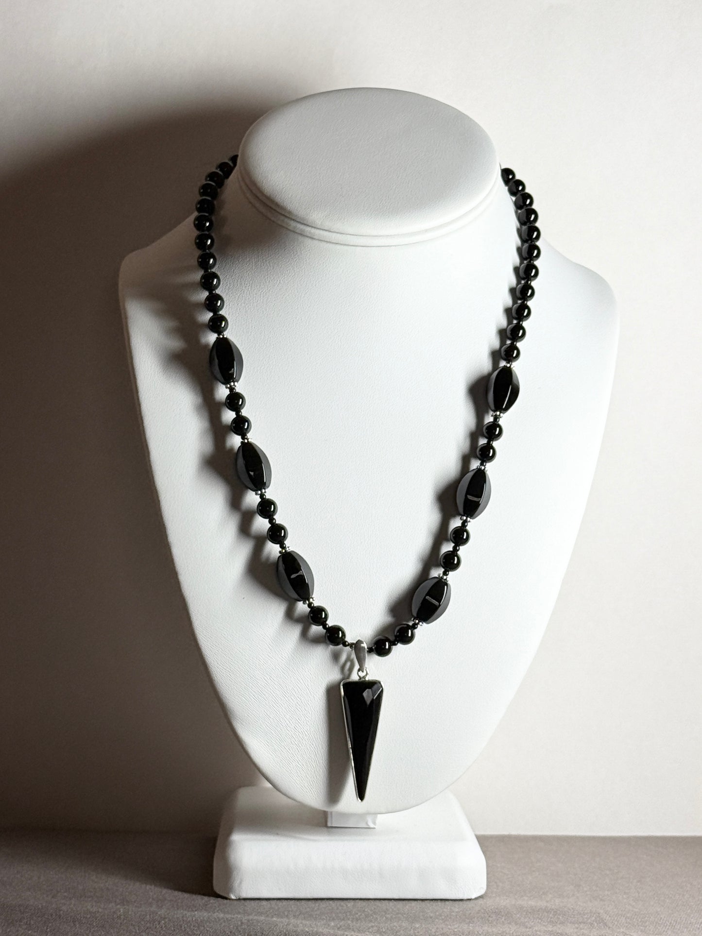 Black Onyx Necklace, Faceted