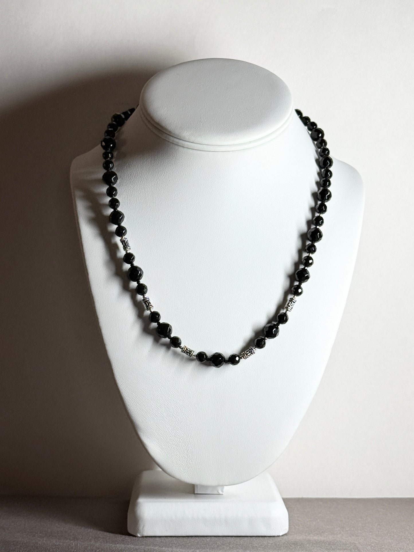 Black Onyx Necklace, Faceted