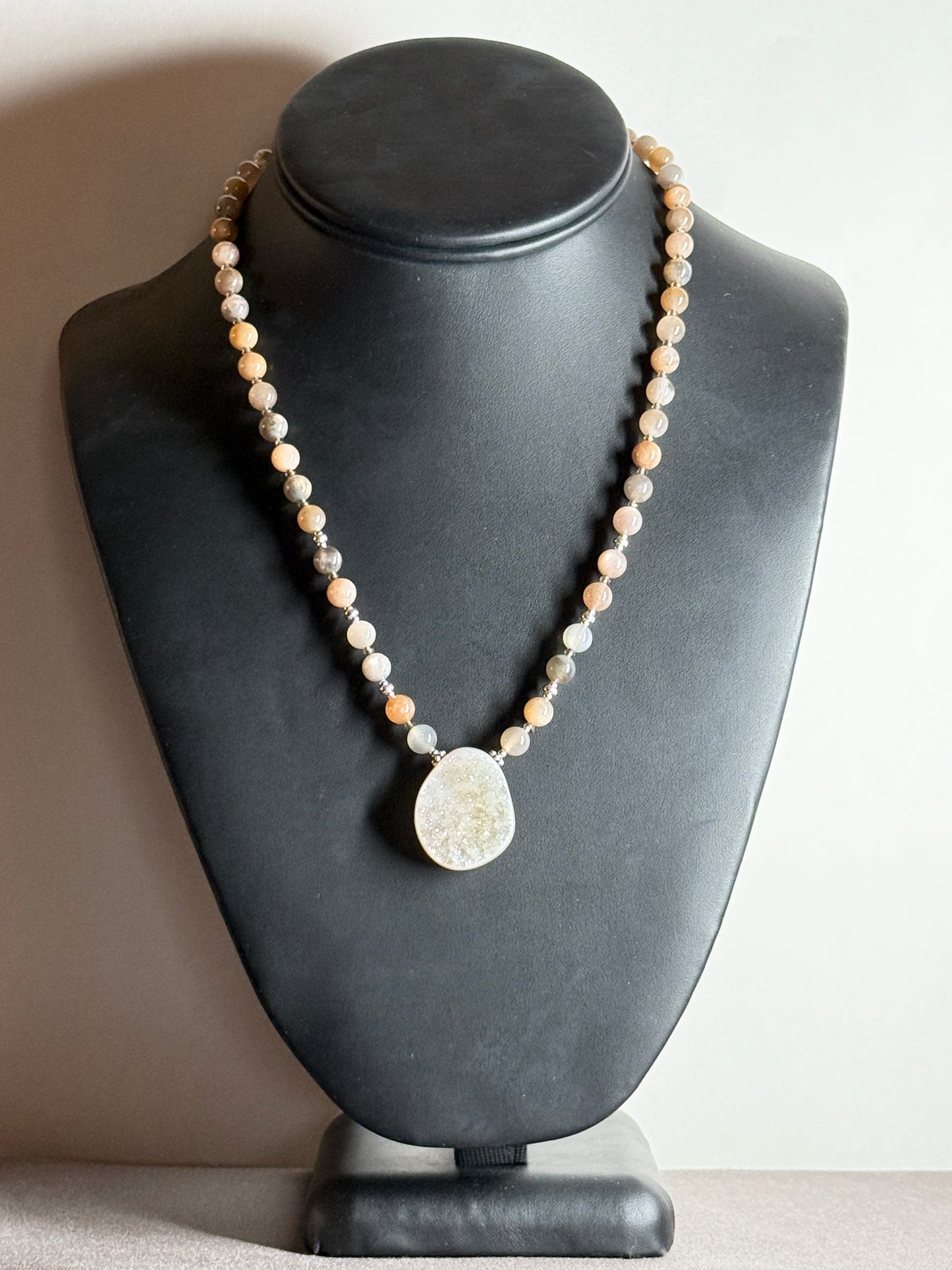Agate And Black Sunstone Necklace