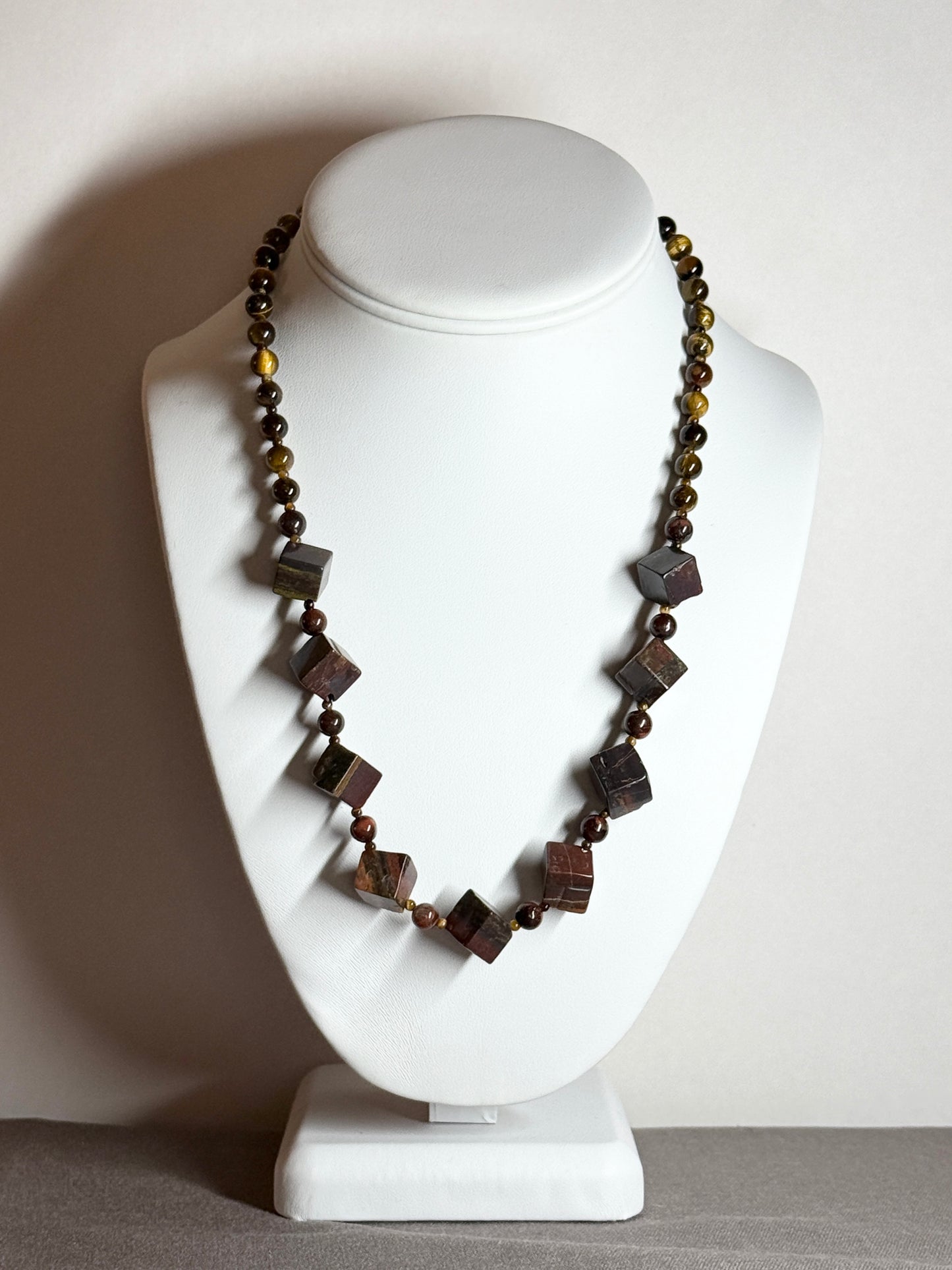 Tiger Iron And Red Jasper Necklace