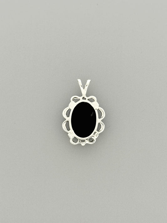 Black Onyx Pendant, Faceted