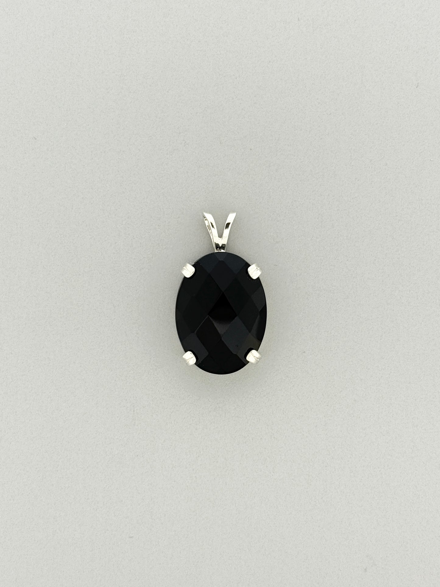 Black Onyx Pendant, Faceted
