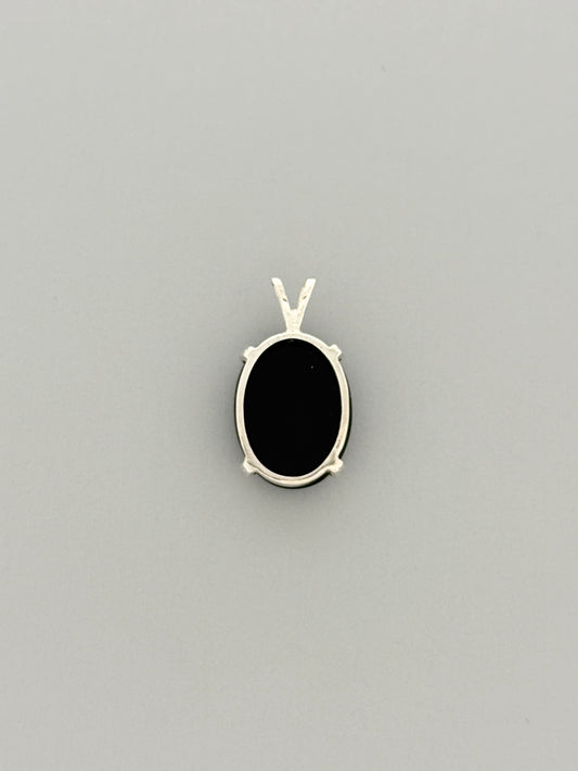 Black Onyx Pendant, Faceted