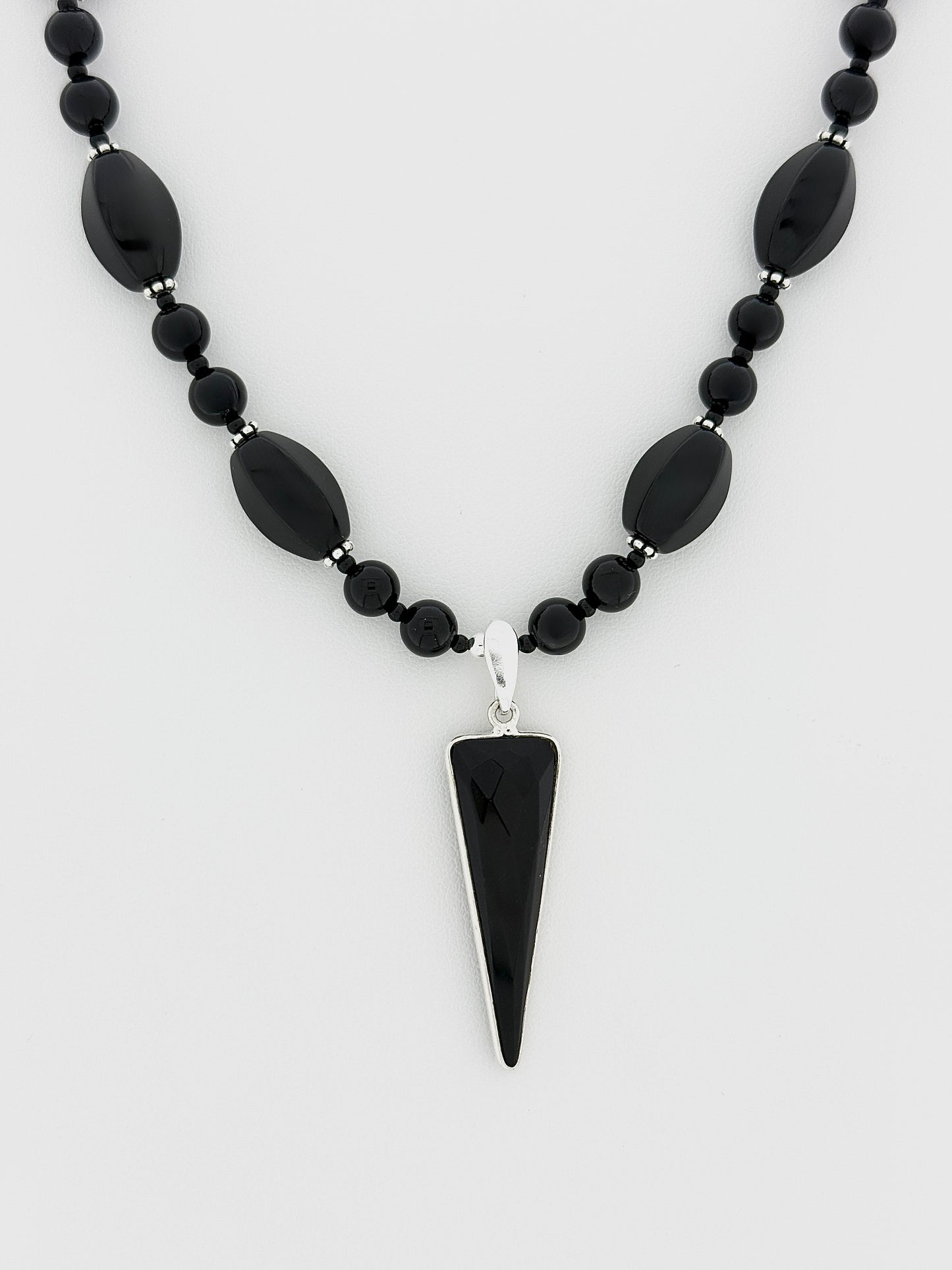 Black Onyx Necklace, Faceted