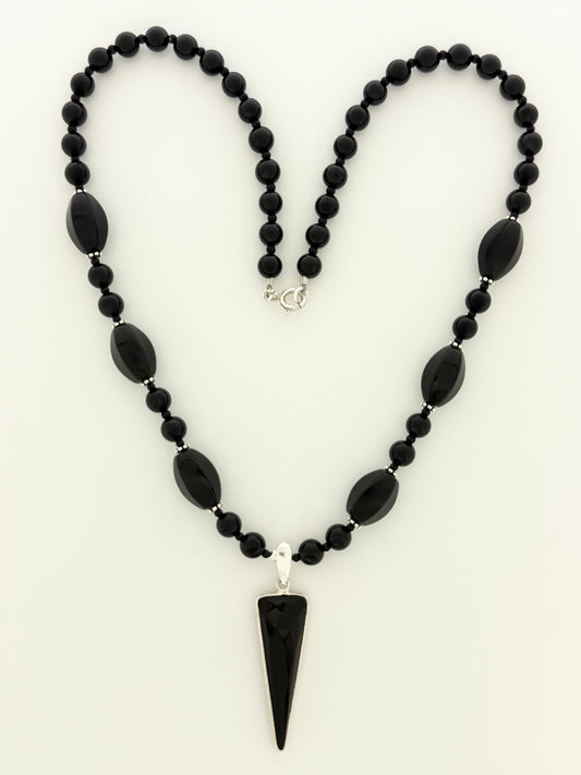 Black Onyx Necklace, Faceted