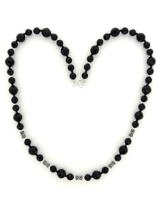 Black Onyx Necklace, Faceted