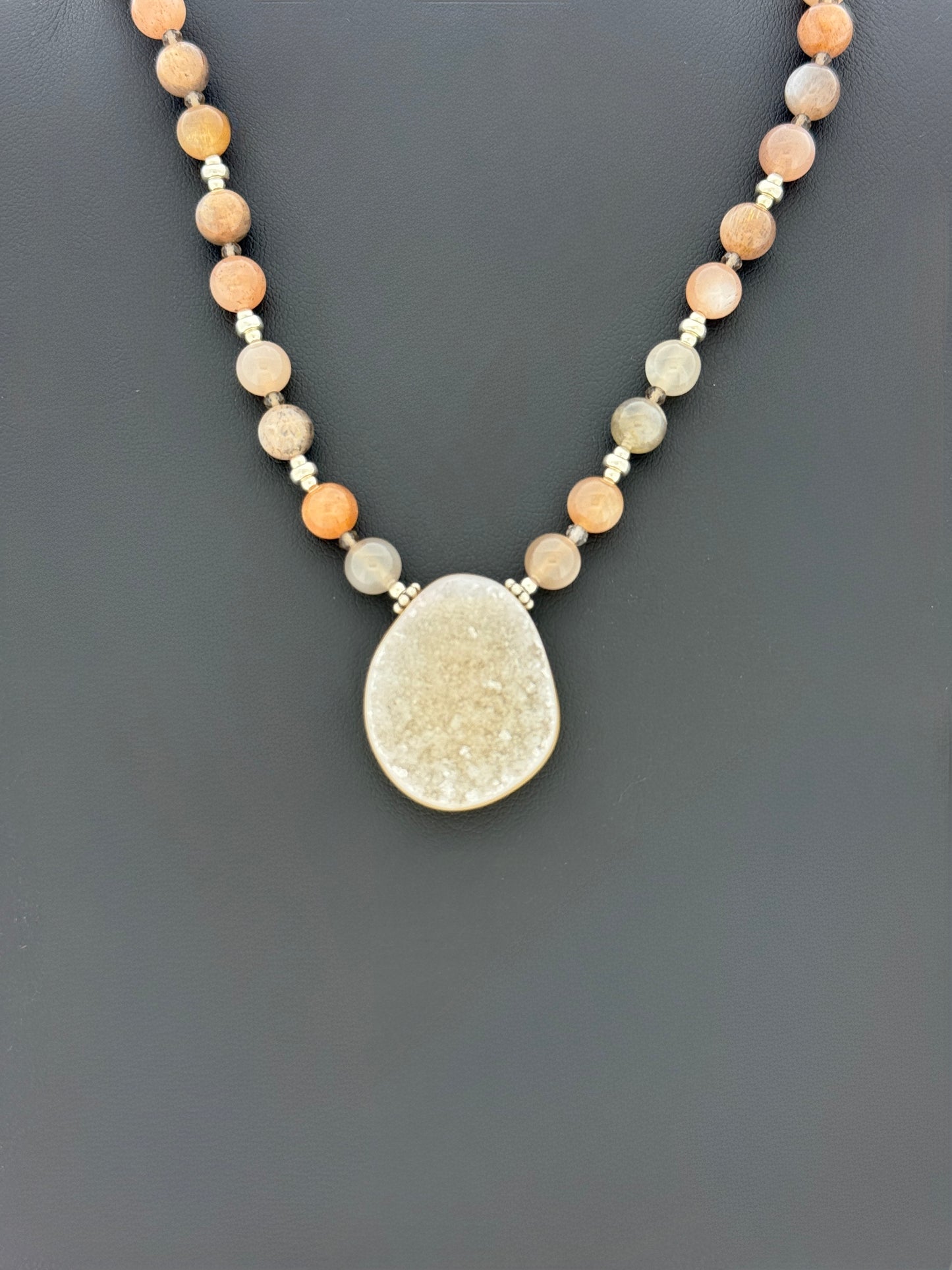 Agate And Black Sunstone Necklace