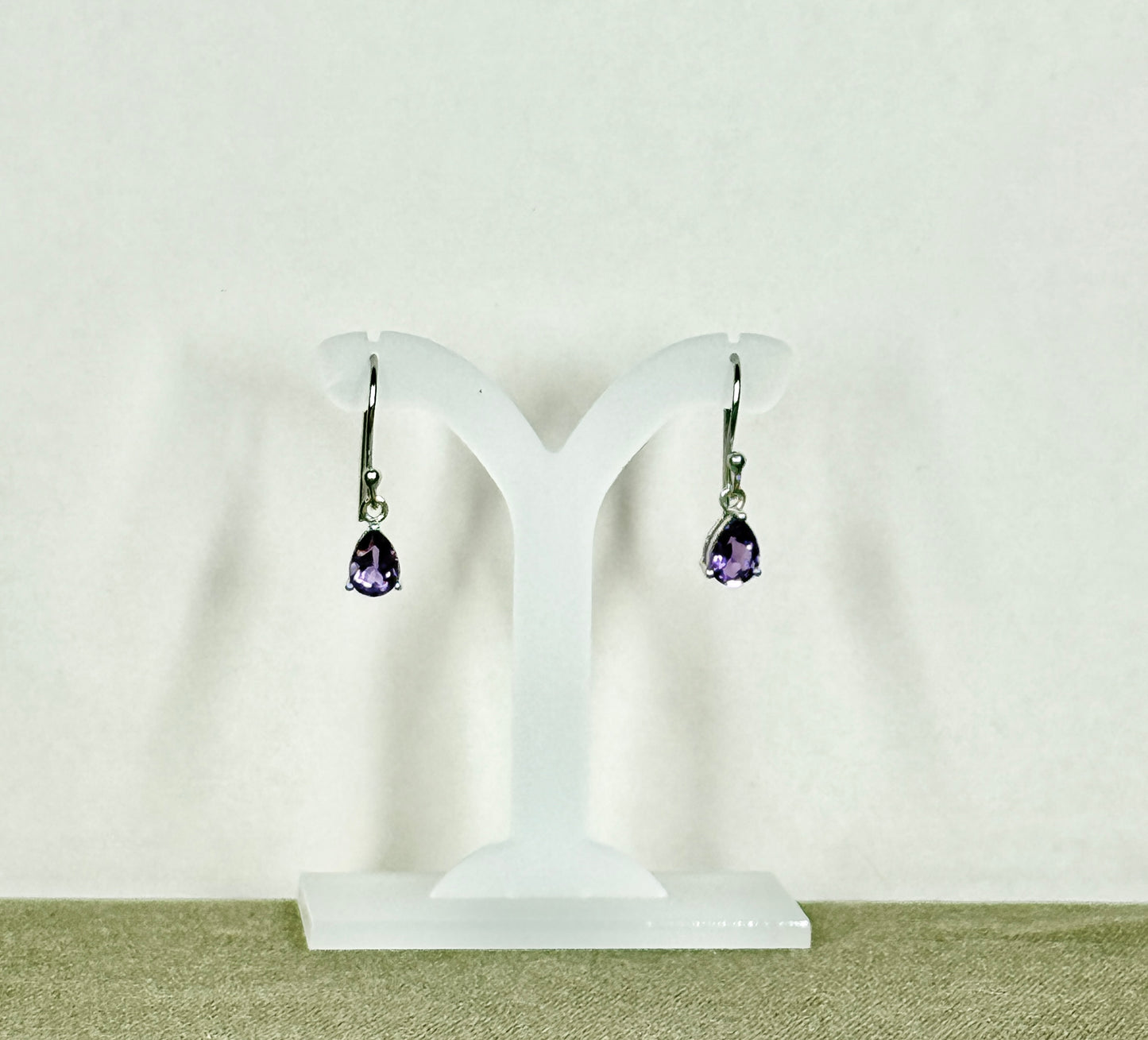 Amethyst Earrings with Faceted Stones