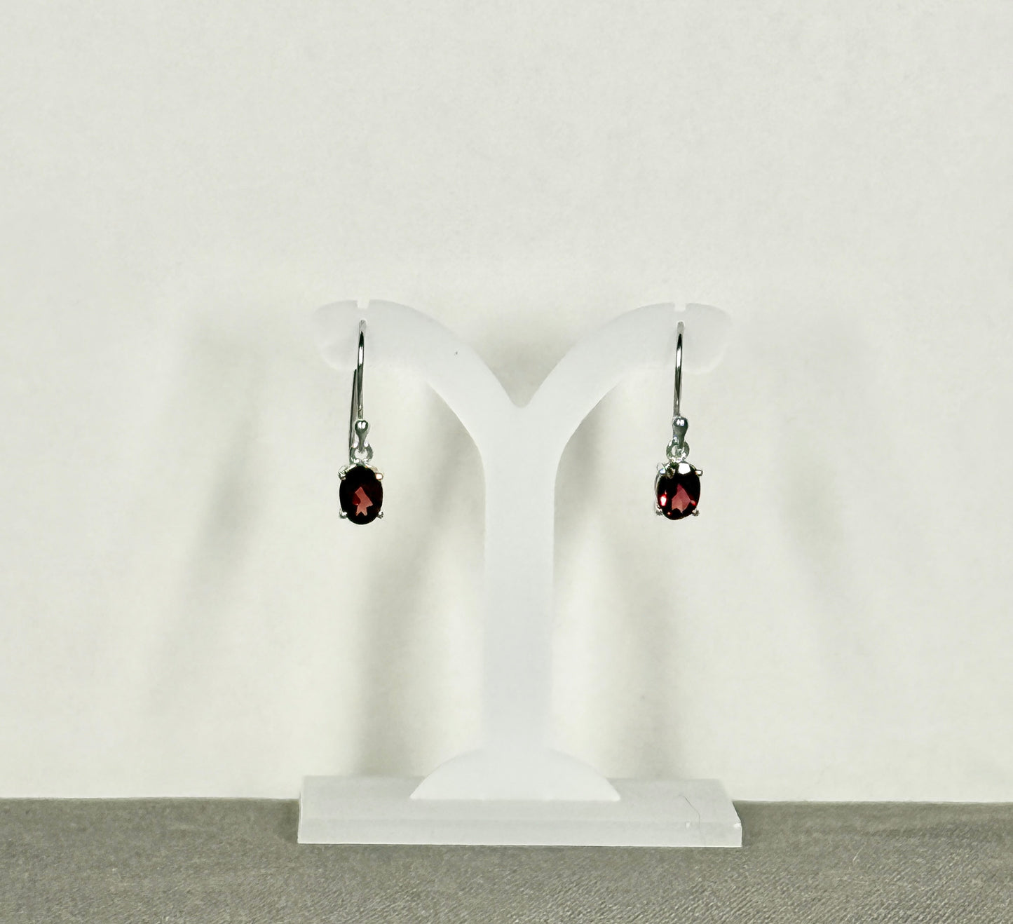 Garnet Earrings with Faceted Stones