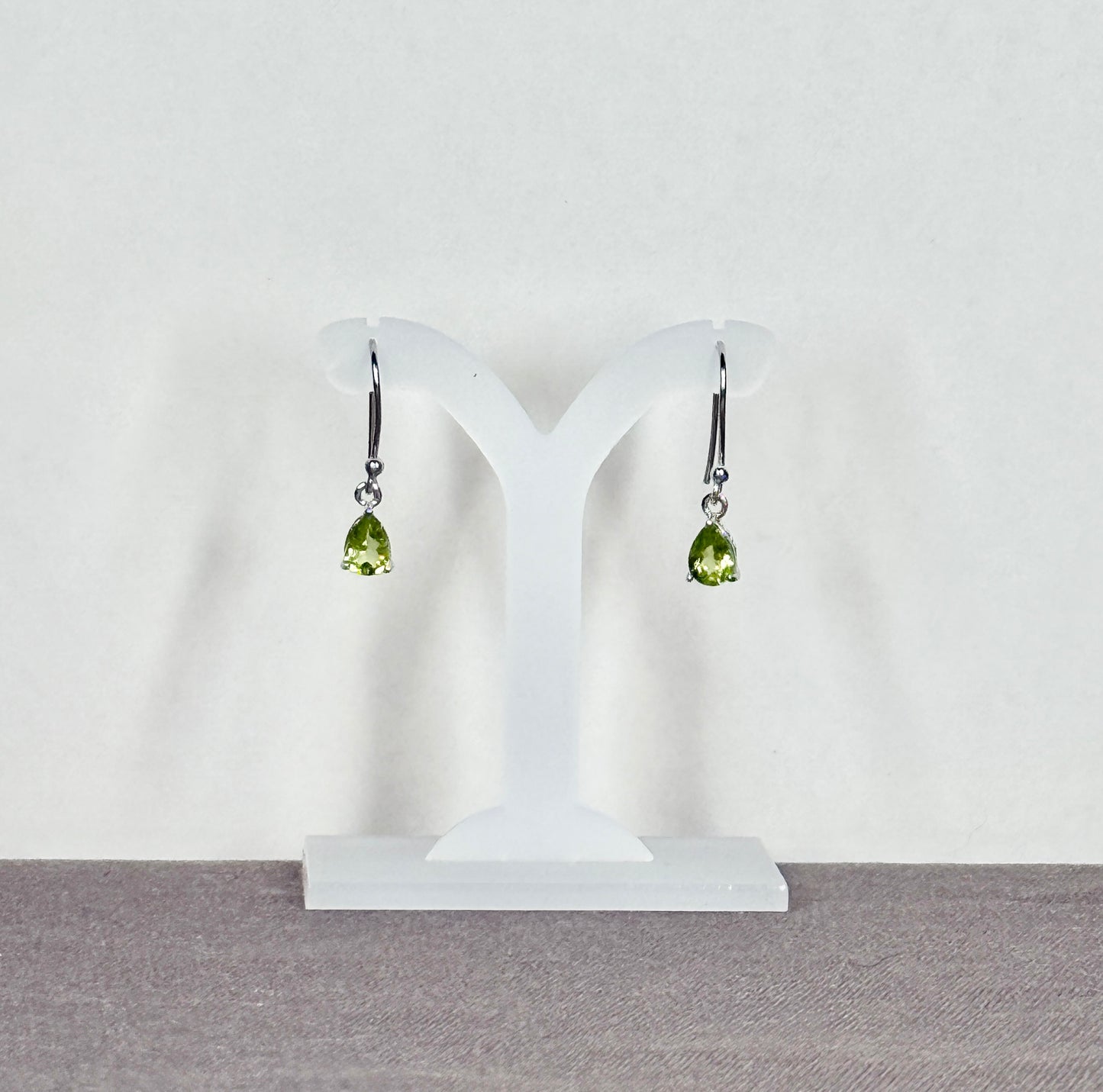 Peridot Earrings with Faceted Stone