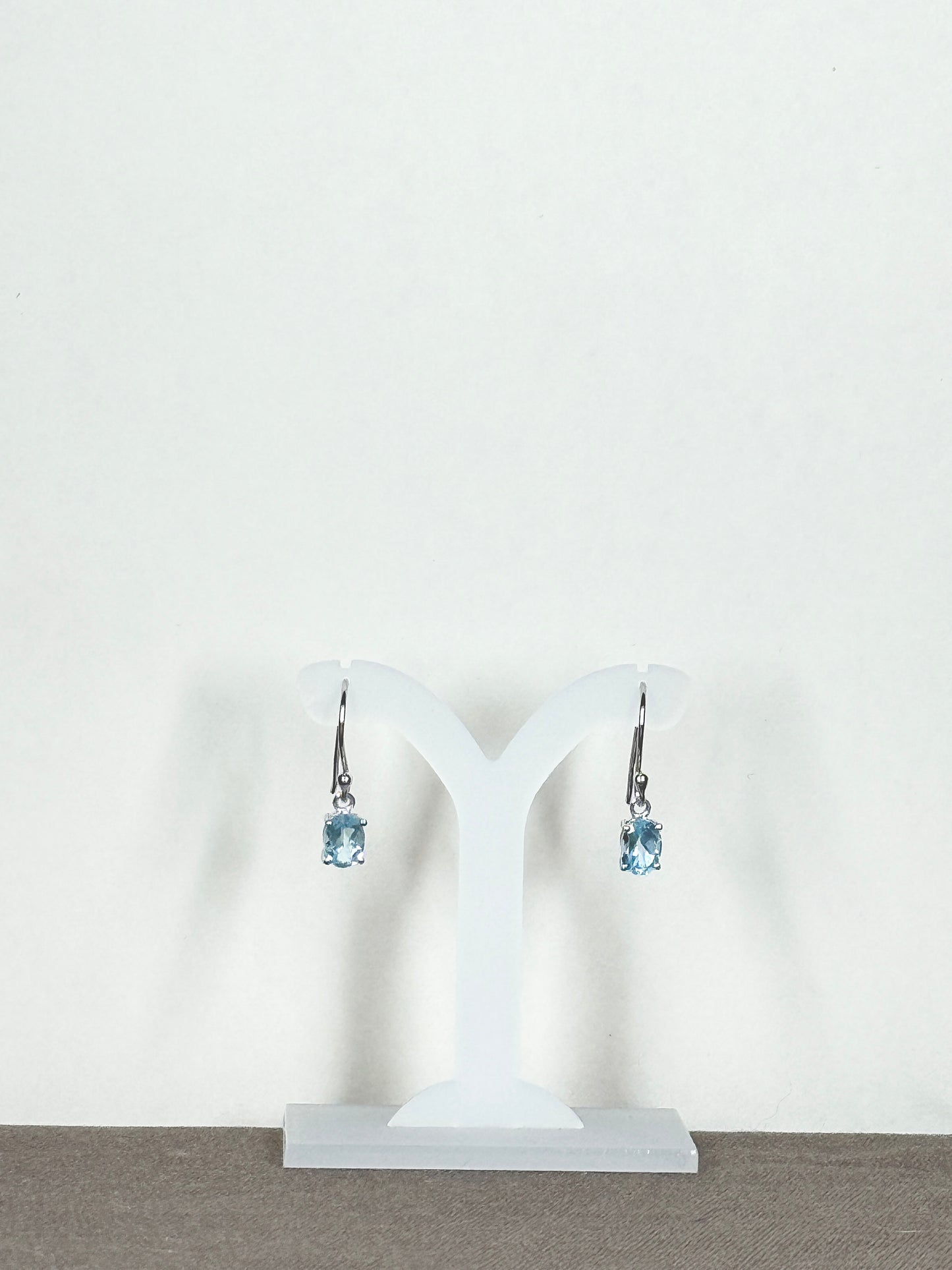 Blue Topaz Earrings with Faceted Stones