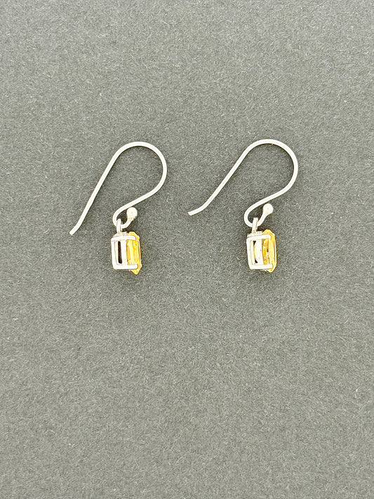 Citrine Earrings with Faceted Stones