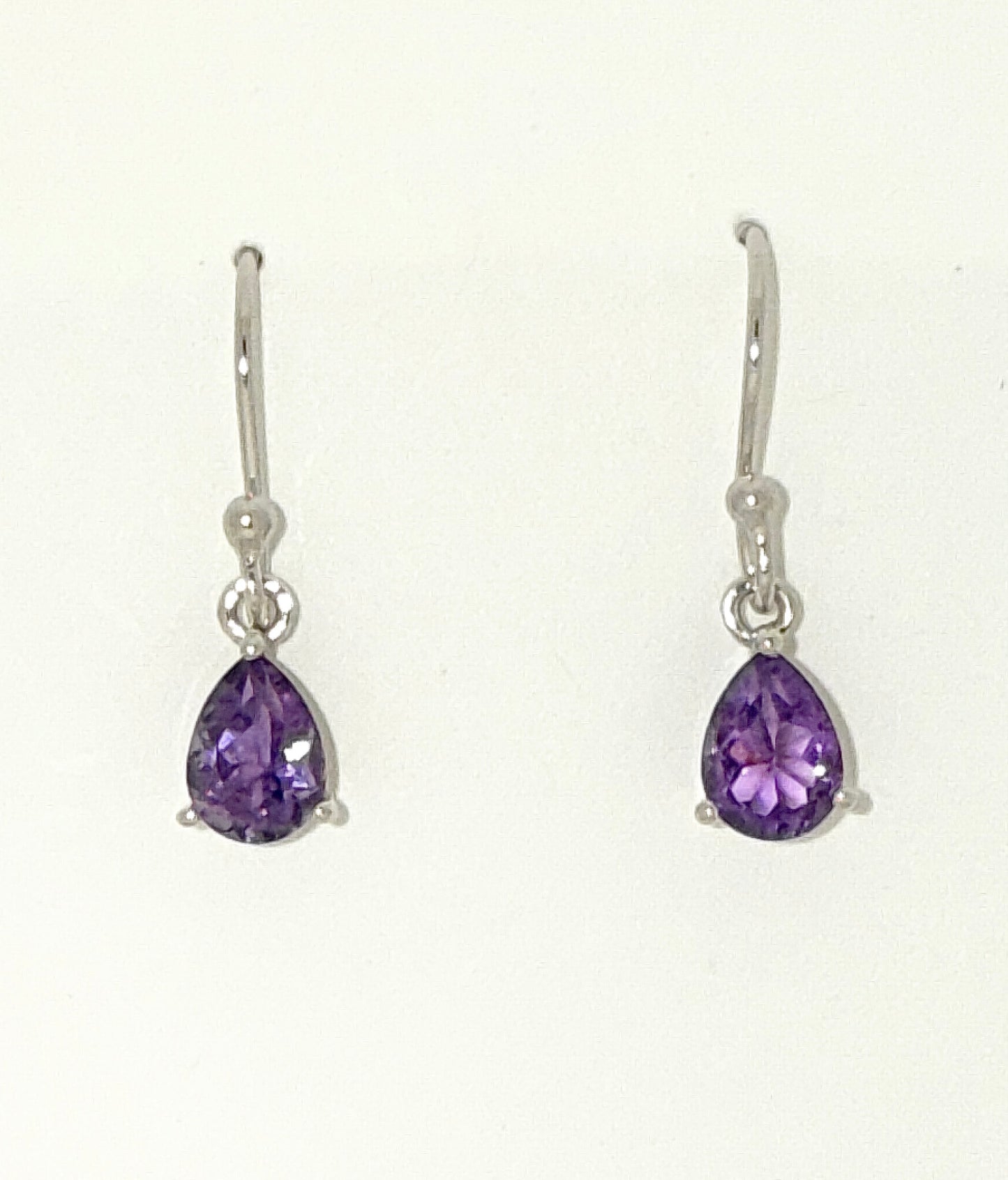 Amethyst Earrings with Faceted Stones