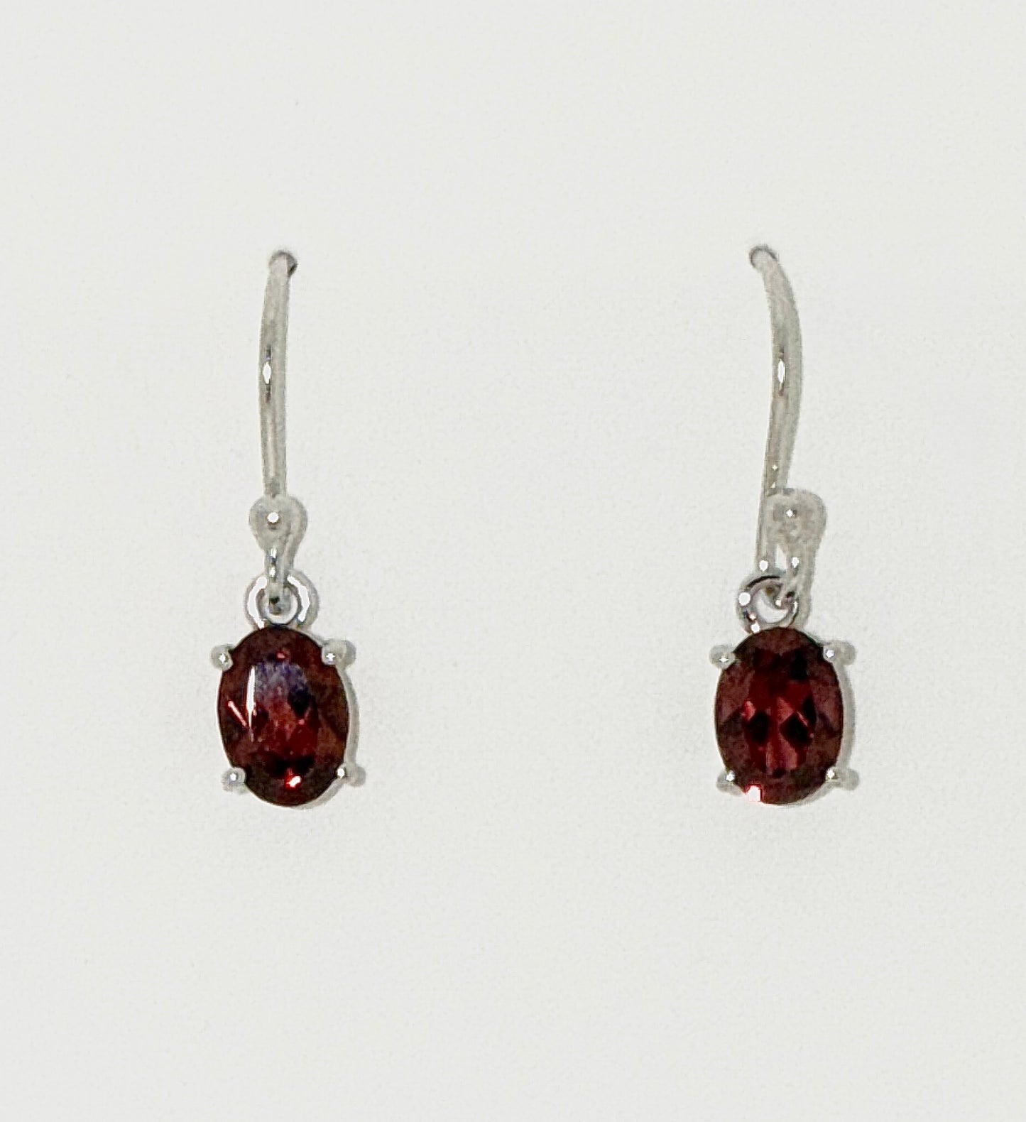 Garnet Earrings with Faceted Stones