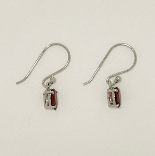 Garnet Earrings with Faceted Stones