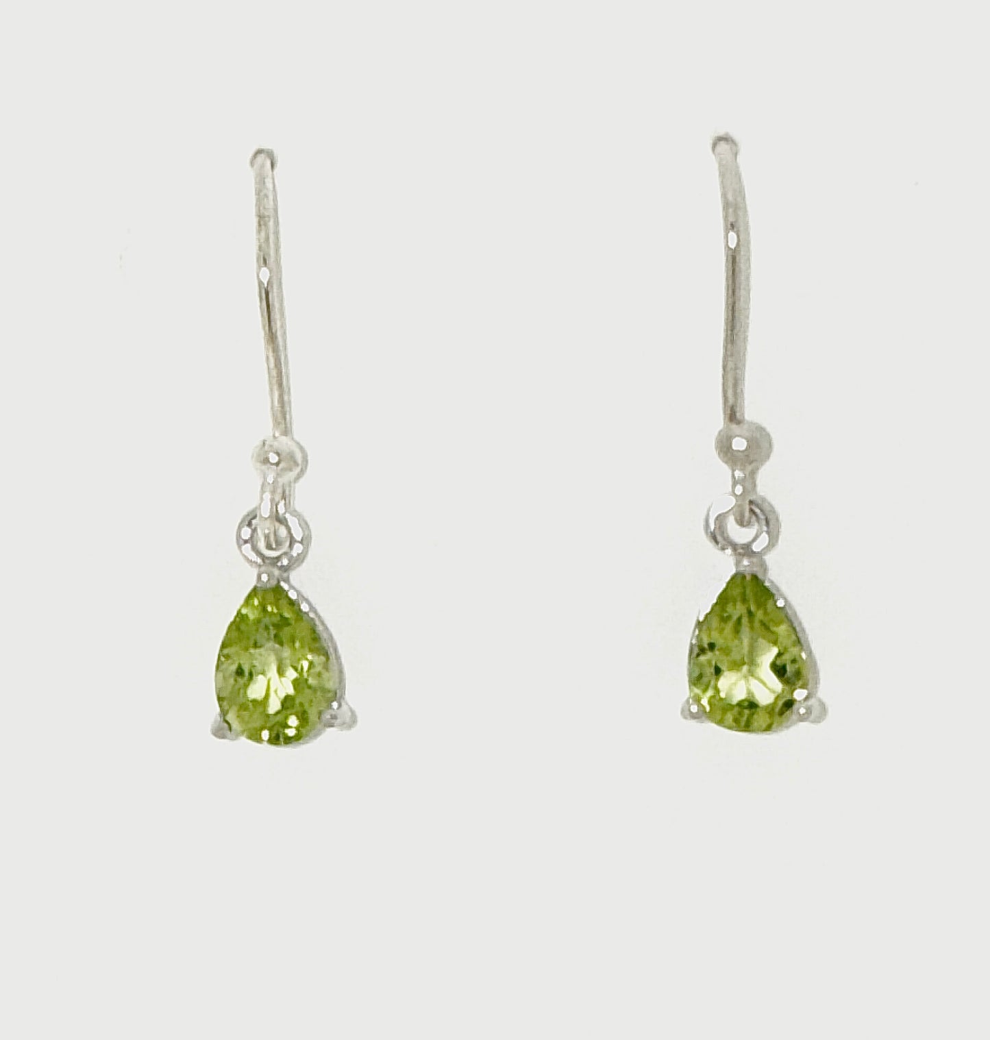 Peridot Earrings with Faceted Stone