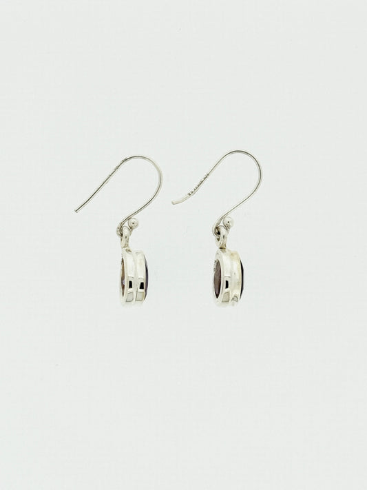 Amethyst Earrings with Faceted Stones