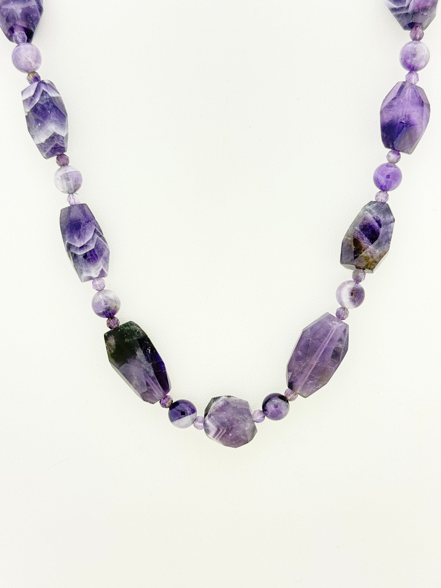 Amethyst and Snow Quartz Necklace