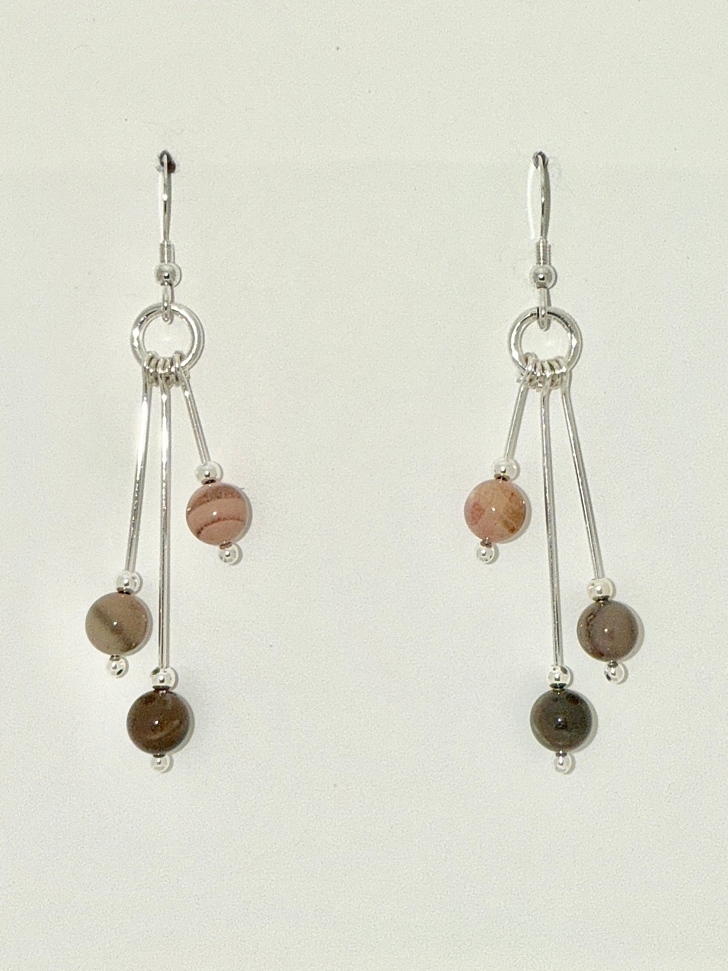 Imperial Jasper Earrings, Tri-dangle