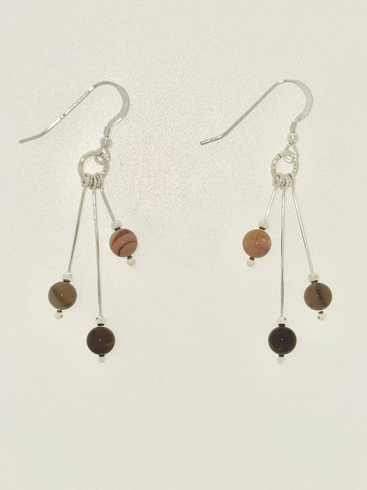 Imperial Jasper Earrings, Tri-dangle