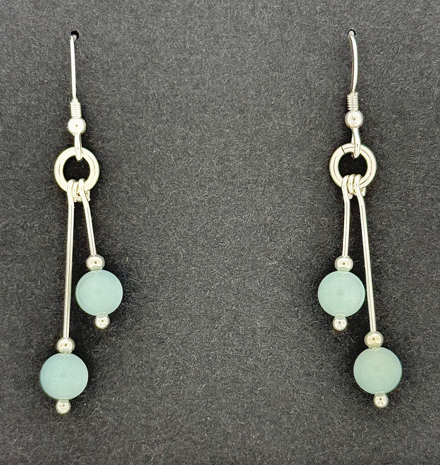 Amazonite Earrings, Bi-dangle
