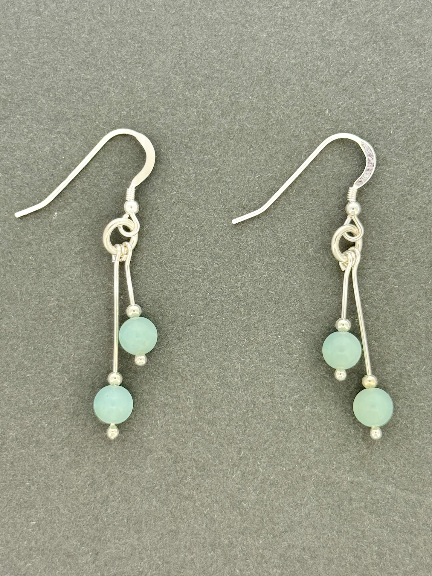 Amazonite Earrings, Bi-dangle