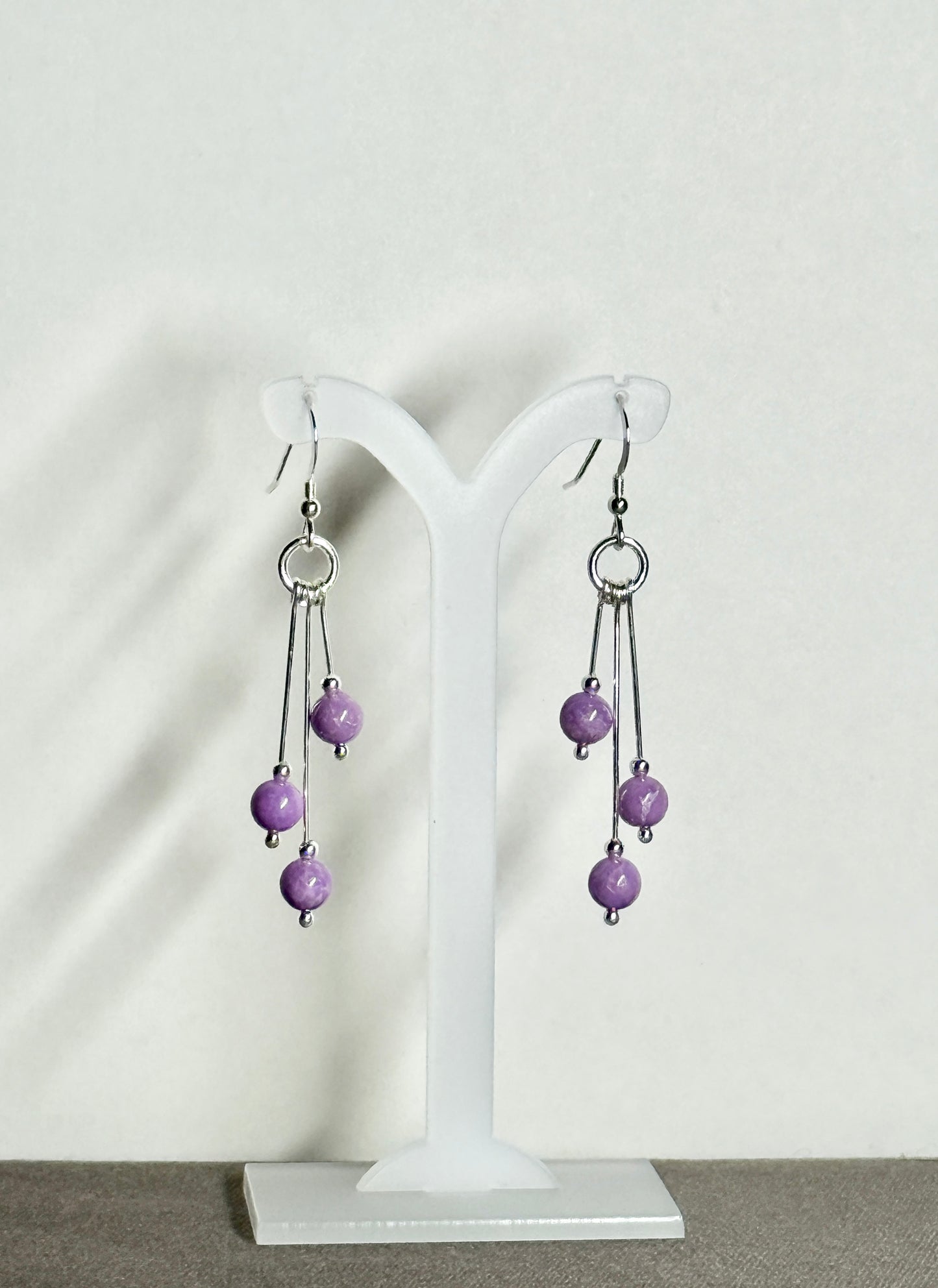 Phosphosiderite Earrings, Tri-dangle