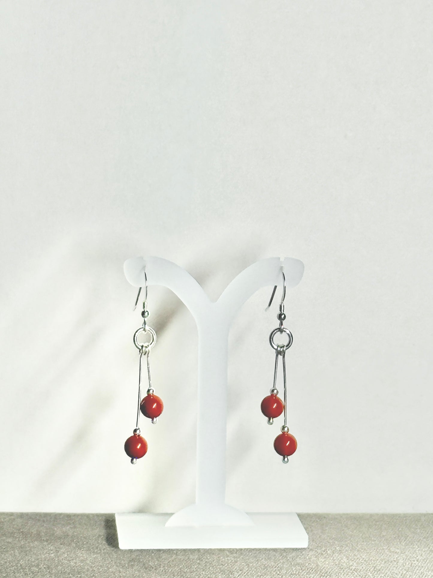Red River Jasper Earrings, Bi-dangle