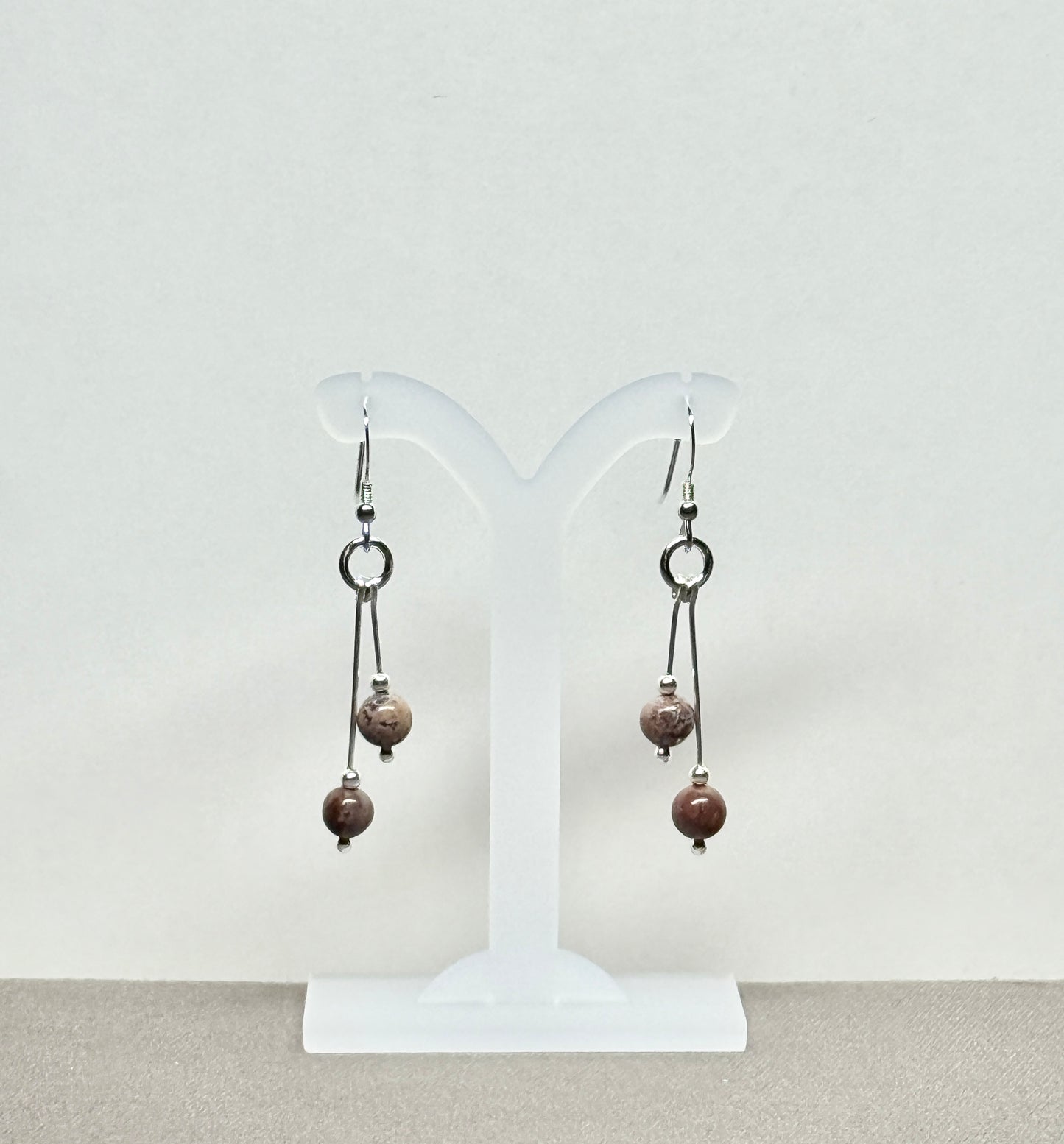 Sonora Desert Jasper Earrings, Bi-dangle