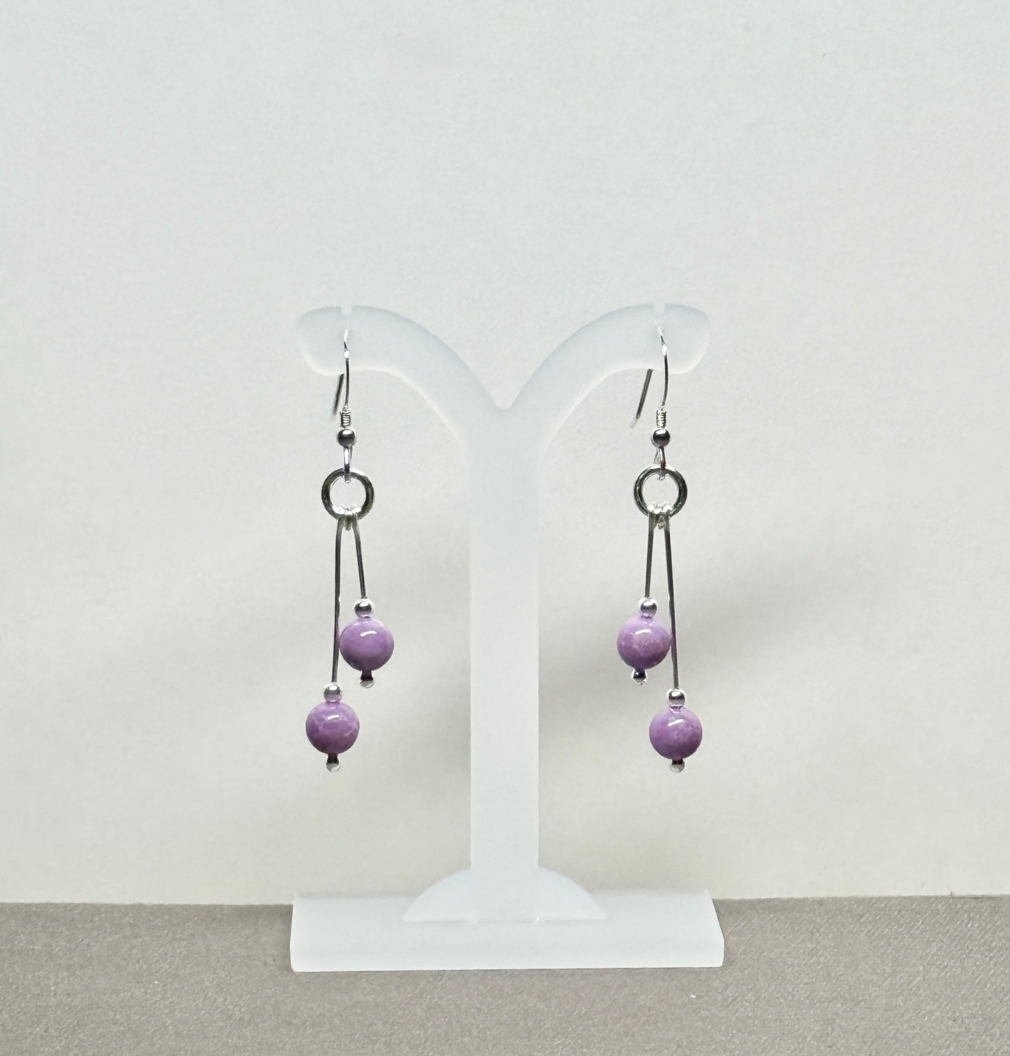 Phosphosiderite Earrings, Bi-dangle