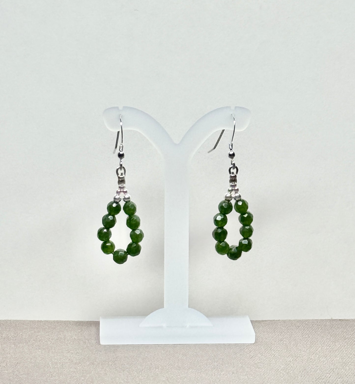 Jade Earrings, Faceted