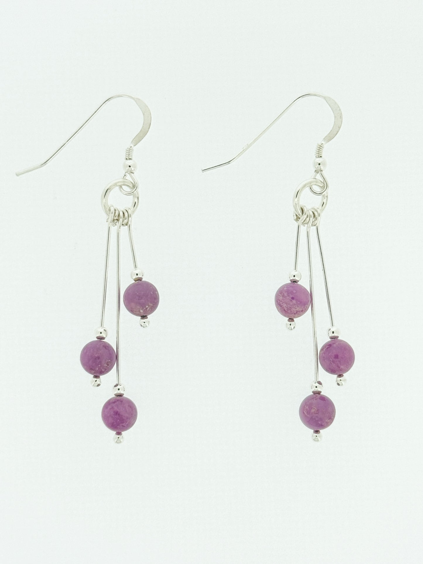 Phosphosiderite Earrings, Tri-dangle