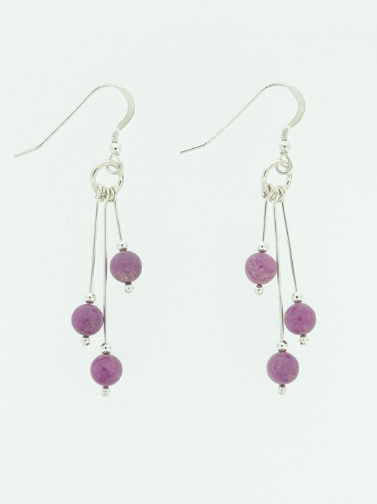 Phosphosiderite Earrings, Tri-dangle