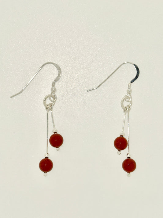 Red River Jasper Earrings, Bi-dangle