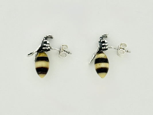 Amber Earrings, Bee Studs