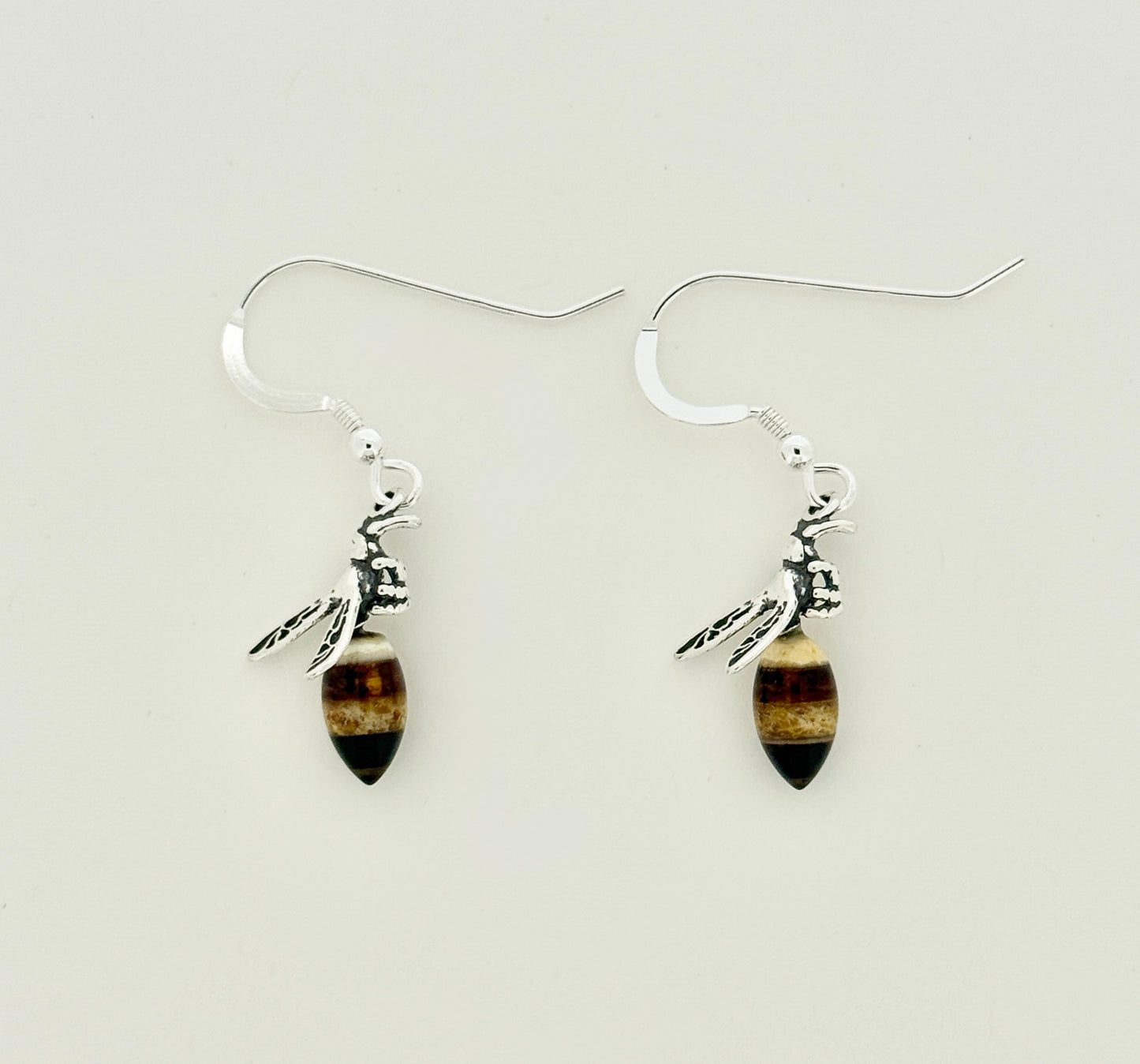 Amber Earrings, Bees