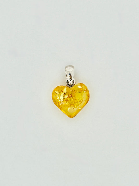 Amber Pendant, Heart