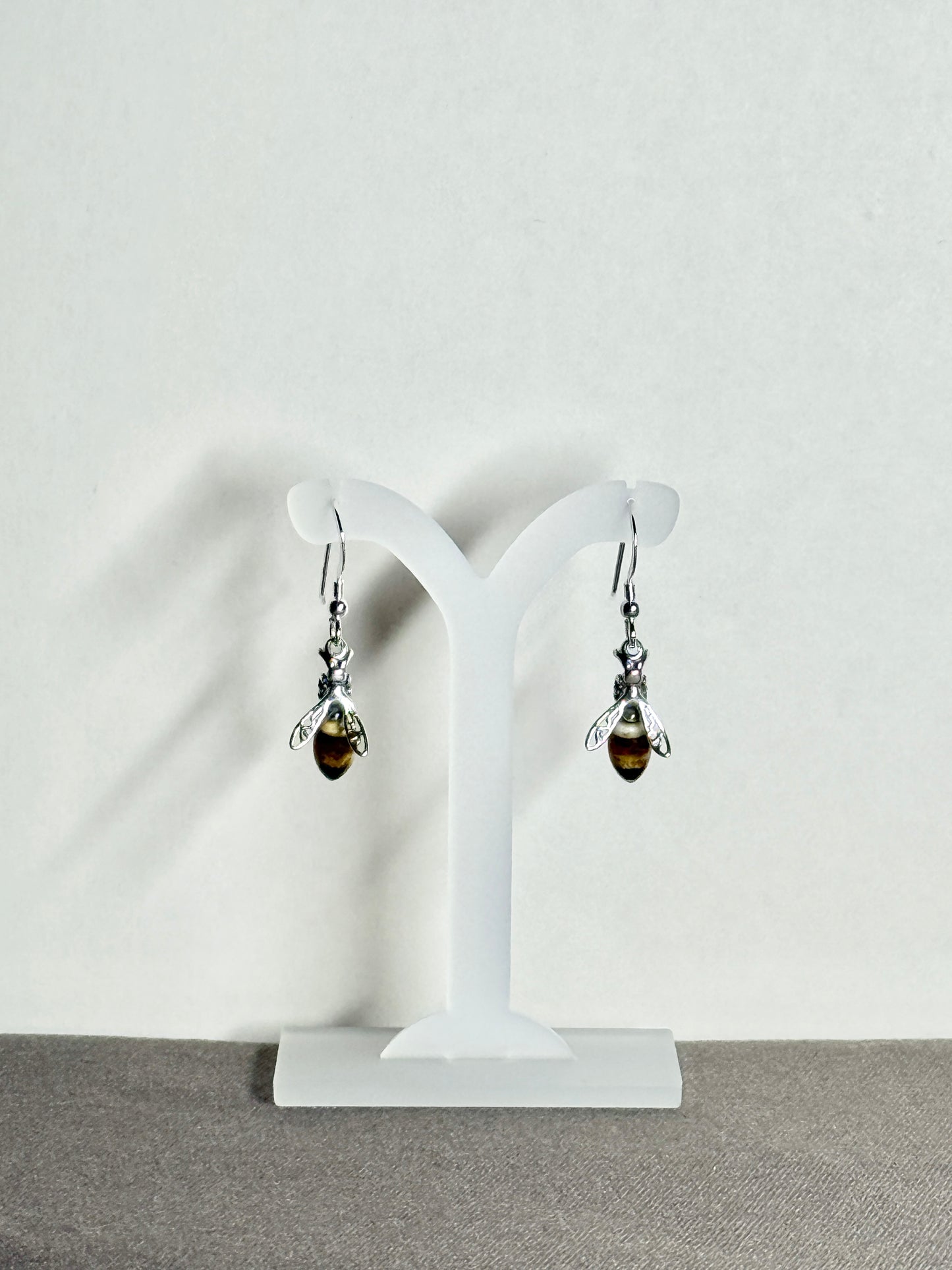 Amber Earrings, Bees