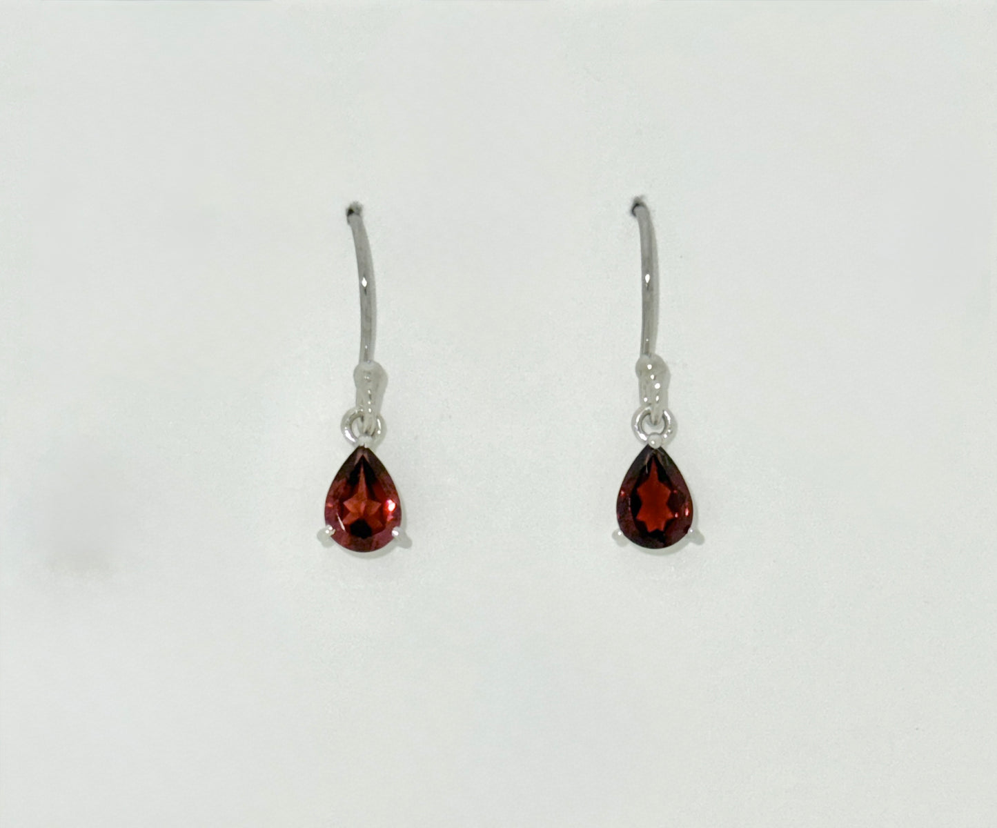 Garnet Earrings with Faceted Stones