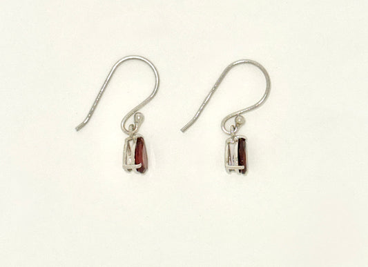 Garnet Earrings with Faceted Stones