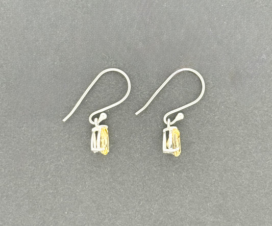 Citrine Earrings with Faceted Stones