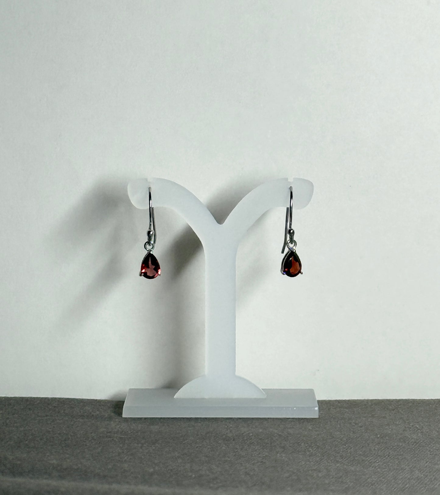 Garnet Earrings with Faceted Stones