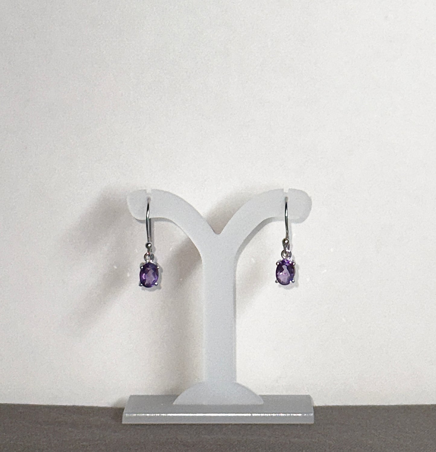 Amethyst Earrings with Faceted Stones