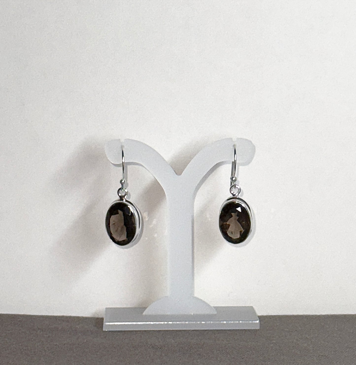 Smokey Quartz Earrings with Faceted Stones