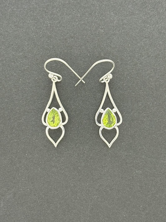Peridot Earrings with Faceted Stones