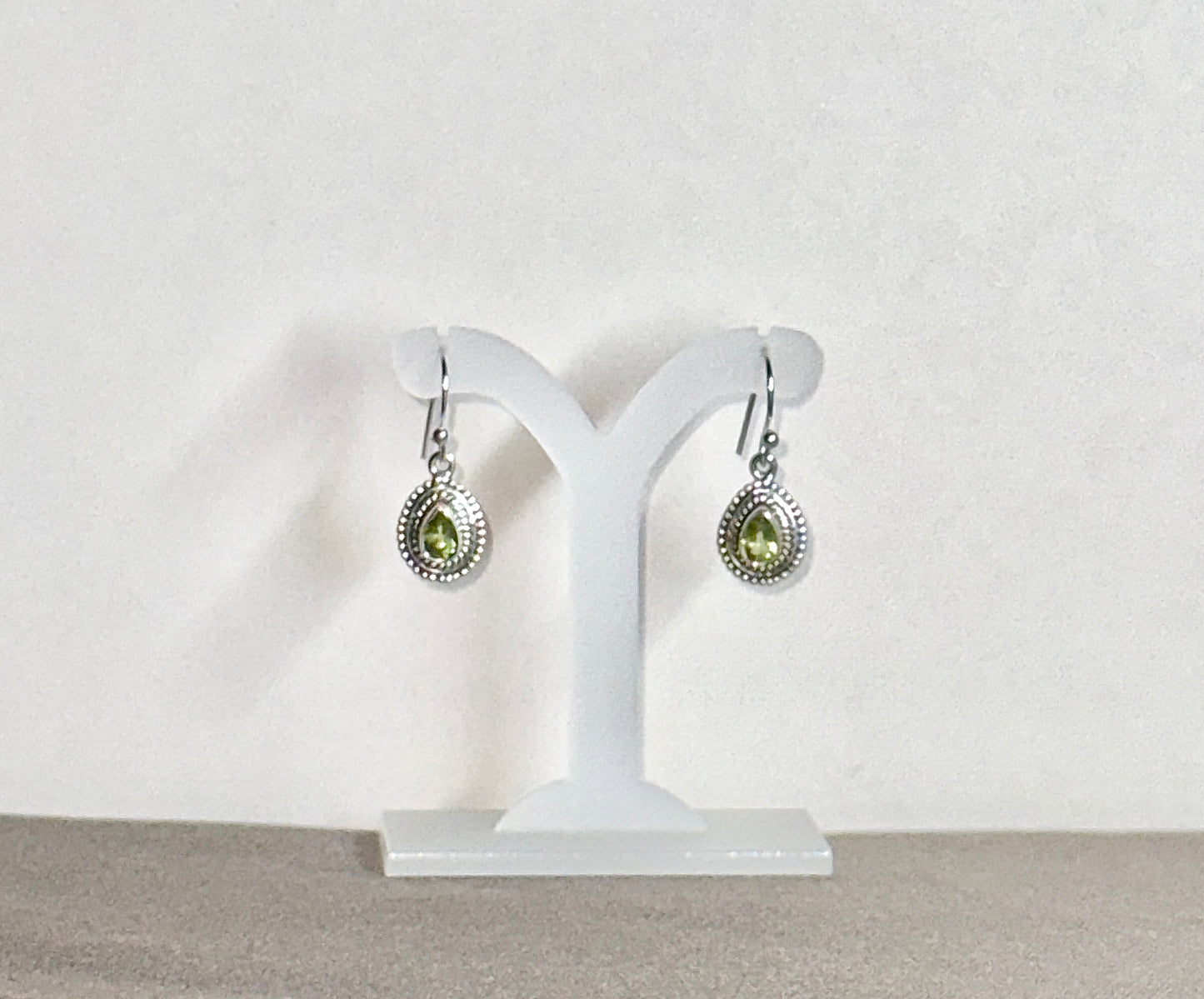 Peridot Earrings with Faceted Stones