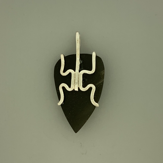 Fossil Ammonite, Pyritized Section, Prong Mount