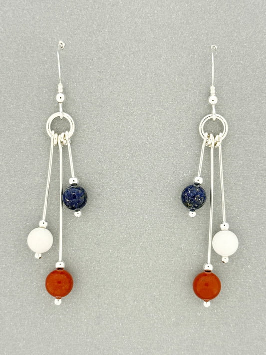 Stars And Stripes Earrings, Tri-dangle