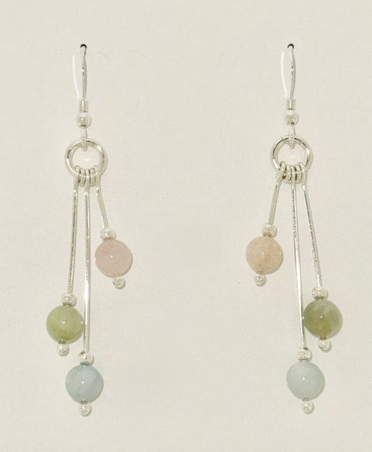 Beryl Earrings, Tri-dangle